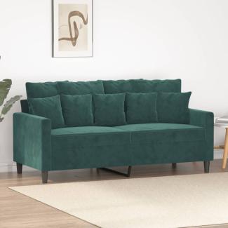 vidaXL 2-Sitzer-Sofa Dunkelgrün 140 cm Samt 359305