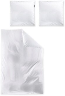 Irisette Mako-Satin uni Bettwäsche Set uni Paris 8000 weiss 135x200 cm + 1 x Kissenbezug 80x80 cm