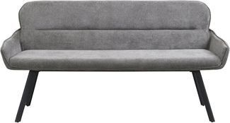 byLIVING Bank RICO/Webstoffbezug, Gestell in schwarz/Taschenfederkern, aufgedoppelter Rücken/Esszimmerbank, Sitzbank/B 160 x H 90 x T 62 cm (Dunkelgrau)