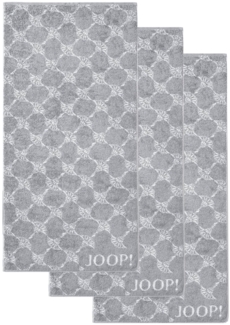 JOOP! Handtuch Classic / Infinity Kollektion, 3er Pack - Walkfrottier Grau Cornflower 50x100cm