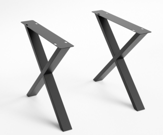Tischgestell X-Fuß Metall schwarz (2er-Set)