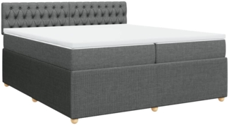 vidaXL Boxspringbett mit Matratze Dunkelgrau 200x200 cm Stoff 3287571