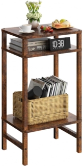 LELELINKY 3 Ebenen Beistelltisch Holz Stauraum 70cm Hoch Nachttisch