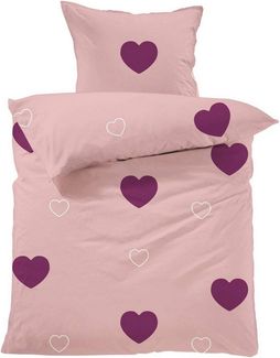 Lavea Kinderbettwäsche Bettwäsche Kinder Herzen Set, mit Reißverschluss, mit Herzmotiv, 100% Baumwolle, 2 teilig, weiche Bezüge für Bettdecke und Kopfkissen
