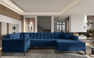 Wohnideebilder Montez Dunkelblau Ecksofas & Eckcouches CO-MON-RT-40PO
