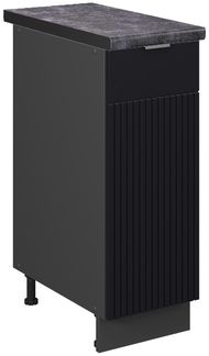 Apothekerschrank Fame-Line Schwarz gestreift 30 cm , AP Anthrazit Vicco