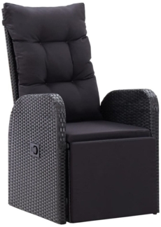 DOTMALL Gartenliege Sonnenliege Gartenliege aus Polyrattan mit Auflage Verstellbare Lehne