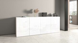 INOSIGN Sideboard Egypt, Kommode, Schrank, Kredenz, grifflos, 4 Türen, Hochglanz lackiert, Breite 180