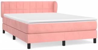 Boxspringbett mit Matratze Rosa 140x200 cm Samt