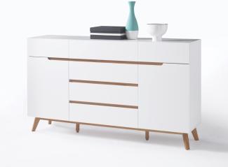 Sideboard Celio 4 weiß Eiche 169x101x40 cm Anrichte Schrank Wohnzimmer