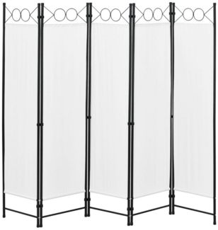 Raumteiler Saragossa 5-teilig 200x171 cm Weiß en. casa
