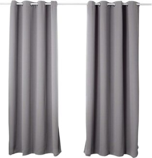 Woltu Verdunkelungsvorhang, Ösen, blickdicht, 2er Set Vorhang Blickdicht Thermovorhang 250g/m²