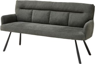 Polsterbank >Sofia< Armlehnen, Federkern, grau / schwarz,Strukturstoff - 180x93x69 (BxHxT)