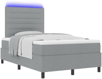 vidaXL Boxspringbett mit Matratze Hellgrau 120 x 190 cm Stoff 3342774
