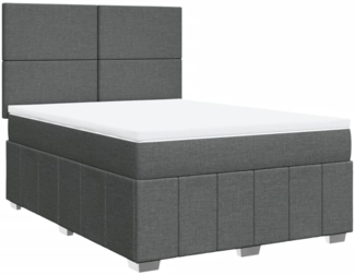 vidaXL Boxspringbett mit Matratze Dunkelgrau 160x200 cm Stoff 3291713