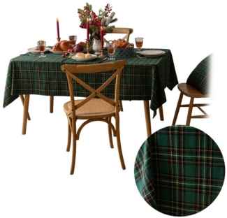 BTTO Tischdecke Weihnachten Tischdecke, Karierte Tischdecke Quadratisch, Weihnachtstischdecke für Weihnachts Party Dekoration