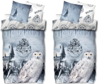 SkyBrands Bettwäsche Harry Potter - Hogwarts Eule Hedwig - 2 x Bettwäsche-Set, 135x200, Baumwolle, 100% Baumwolle