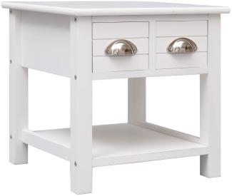 vidaXL Beistelltisch Weiß 40x40x40 cm Paulownia Holz 284068