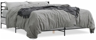 vidaXL Bettgestell Grau Sonoma 150x200 cm Holzwerkstoff und Metall 3280050