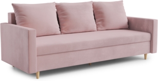 AX LIVING Hyden 3-Sitzer Sofa mit Schlaffunktion 222 cm breit in Rosa