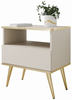 Lookway Nachttisch OXFORD auf goldenen Beinen (1x Nachttisch), Breite: 54 cm