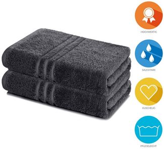 Lavea Badetuch Elena 2er Set Badetücher 100x150 cm, Duschtuch, 500 g/m² Frottier, weich & saugstark, pflegeleicht