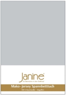Janine Mako Jersey Spannbetttuch Bettlaken 140-160x200 cm OVP 5007 18 silber