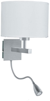 LED Wandleuchte, Silber, Flexo-Arm, H 25 cm, WALL