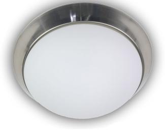 LED-Deckenleuchte rund, Opalglas matt, Dekorring Nickel matt, Ø 50cm