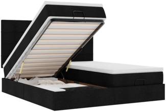 vidaXL Ottoman-Bett mit Matratzen & LEDs Schwarz 180x200 cm Stoff 3314543