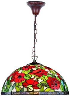 Casa Padrino Tiffany Hängeleuchte / Hängelampe Mehrfarbig Ø 40 x H. 85 cm - Tiffany Leuchten
