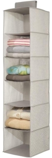 Hängender Stoffschrank mDesign Hängeaufbewahrung 6 Fächer beige gemustert