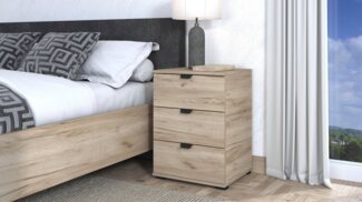 INOSIGN Nachtkommode Duero, mit 3 Schubkästen, Breite 45 cm