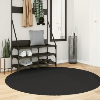 vidaXL Teppich HUARTE Kurzflor Weich und Waschbar Schwarz Ø 160 cm 375125