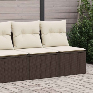 vidaXL 2-tlg. Garten-Sofagarnitur mit Kissen Braun Poly Rattan Akazie 3325249