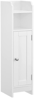 Vasagle Badschrank mit verstellbaren Ablagen, MDF weiß, 18 x 20 x 80 cm