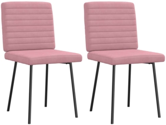vidaXL Esszimmerstühle 2 Stk. Rosa Samt 4101160