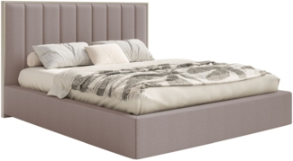 Selsey 'Togents' Polsterbett 180x200 mit Chenillebezug und Bettkasten, Braun