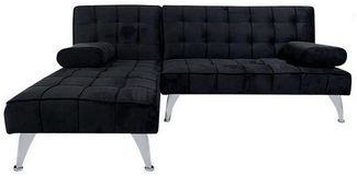 HTI-Living Ecksofa Ecksofa Miranda mit Bettfunktion Velvet Schwarz, Stück, Schlafcouch