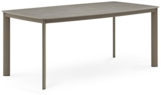 IDIMEX Gartentisch TAVOLO, Terrassentisch 180x90 cm mit Keramik- Platte wetterfest champagner