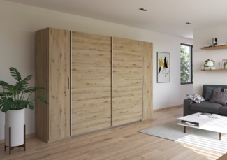 rauch Kleiderschrank, Dreh- und Schwebetürenschrank KRONACH, 4-türig, Eiche Artisan, 311 x 210 x 59 cm
