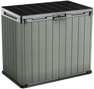 Dmora Gartenschrank Napanee, Gartenmöbel, Mehrzweck-Gartenschrank, Container für Balkon oder Garage, 140x80 h120 cm, Grün