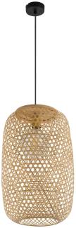LED Hängeleuchte, Bambus-Geflecht, Natur-Farben, 31 cm, MIRENA