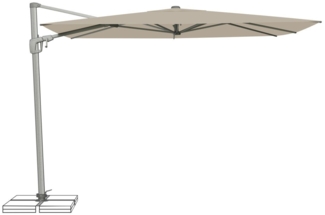 Suncomfort Sonnenschirm Sunflex grau 300x300cm UV-Schutz 50+ inkl Plattenständer