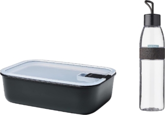 Mepal  Easy to go Set  Frischhaltedose EasyClip 1500 ml + Trinkflasche Ellipse 700 ml  Nordic Black  bruchfestes Material - auslaufsicher - Spülmaschinengeeignet - ideal für Fitnessstudio und Büro
