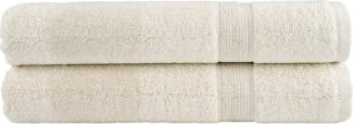 Premium-Saunatücher 2 Stk. Creme 80x200 600g/m² 100% Baumwolle 137482