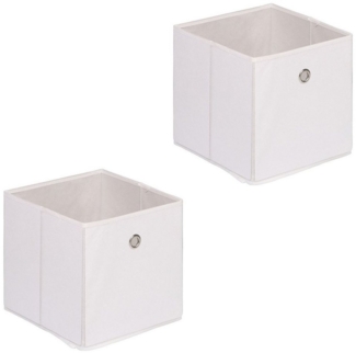 IDIMEX Aufbewahrungsbox ELA (Set), Aufbewahrungsboxen im 2er Set, Regalboxen mit Griff 27x27cm weiß