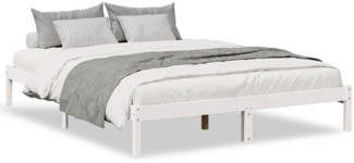 vidaXL Massivholzbett Extra Lang ohne Matratze Weiß 140x210 Kieferholz 852407