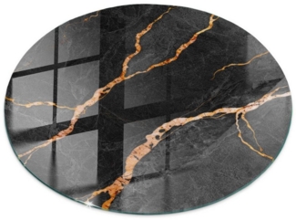 Tulup Tischplatte Tisch Glasplatte Ersatz Marmormuster mit Adern Glas Tischplatte