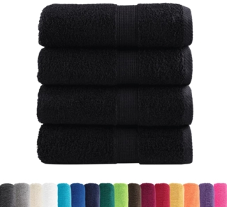 vidaXL Premium Waschhandtücher SOLUND 4 Stück Schwarz 30x30 cm 600 g/m² 137420